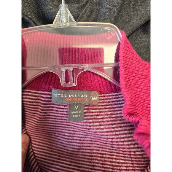 Peter Millar Mens Sweater Vest Pink Quarter Zip Size Medium - Picture 4 of 4